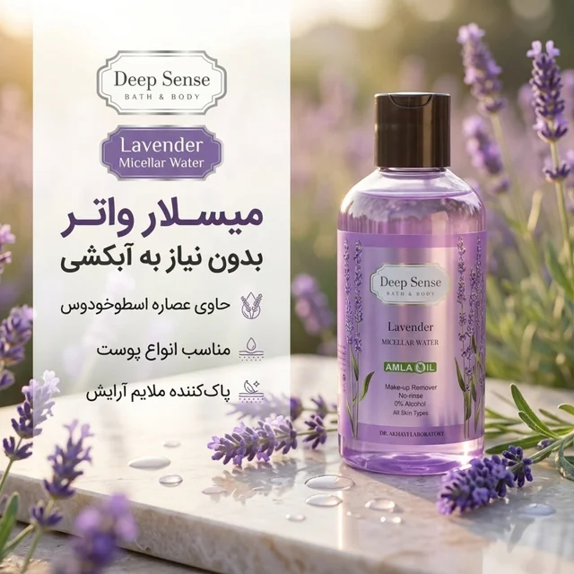 محلول پاک کننده آرایش صورت دیپ سنس مدل لوندر مناسب انواع پوست حجم 150 میلی لیتر 102955894