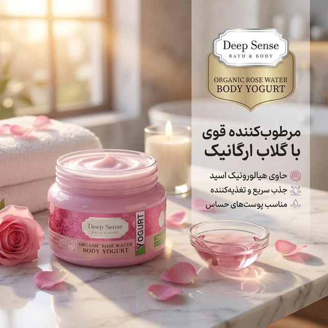 کرم ژل بدن دیپ سنس مدل گلاب حجم 250 میلی‌لیتر با هیالورونیک اسید و گلاب ارگانیک، مرطوب‌کنن 102945052