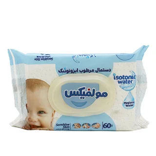 دستمال مرطوب کودک مولفیکس مدل ایزوتونیک واتر بسته 60 عددی 102920050