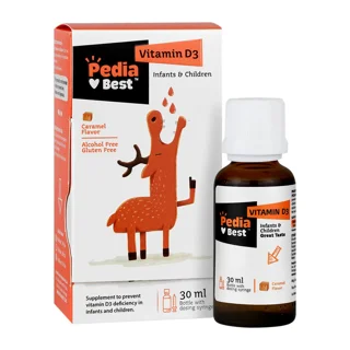 قطره ویتامین د3 1000 میلی گرم با طعم کارامل پدیا بست حجم 30 میلی لیتر 102943398