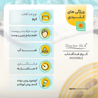 کرم ضدآفتاب دکتر ژیلا مدل Invisible با SPF63، حجم 50میلی‌لیتر 102820009