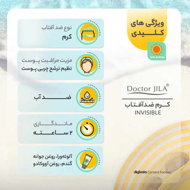 کرم ضدآفتاب دکتر ژیلا مدل Invisible با SPF63، حجم 50میلی‌لیتر 102820009