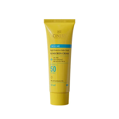 کرم ضدآفتاب بی‌رنگ سینره مدل SPF50 مناسب پوست چرب، حجم 50 میلی‌لیتر sun care