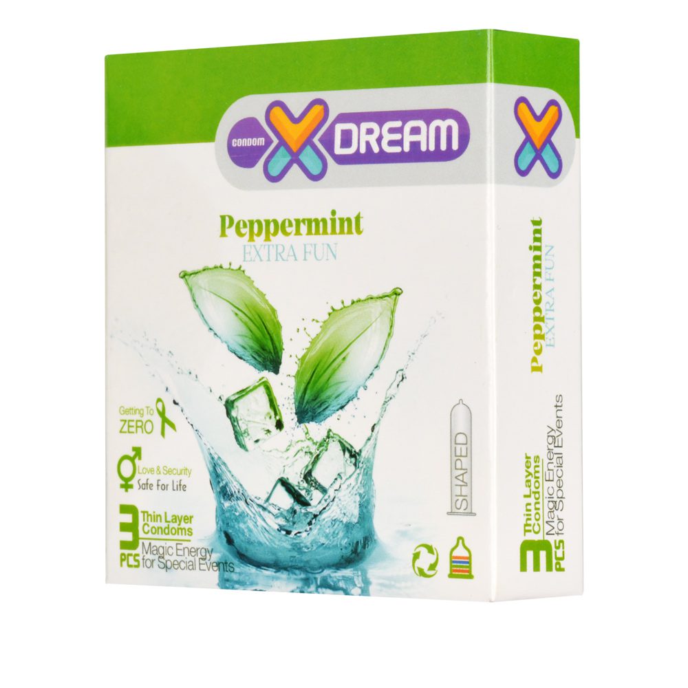کاندوم خنک کننده ایکس دریم مدل Peppermint بسته 3 عددی