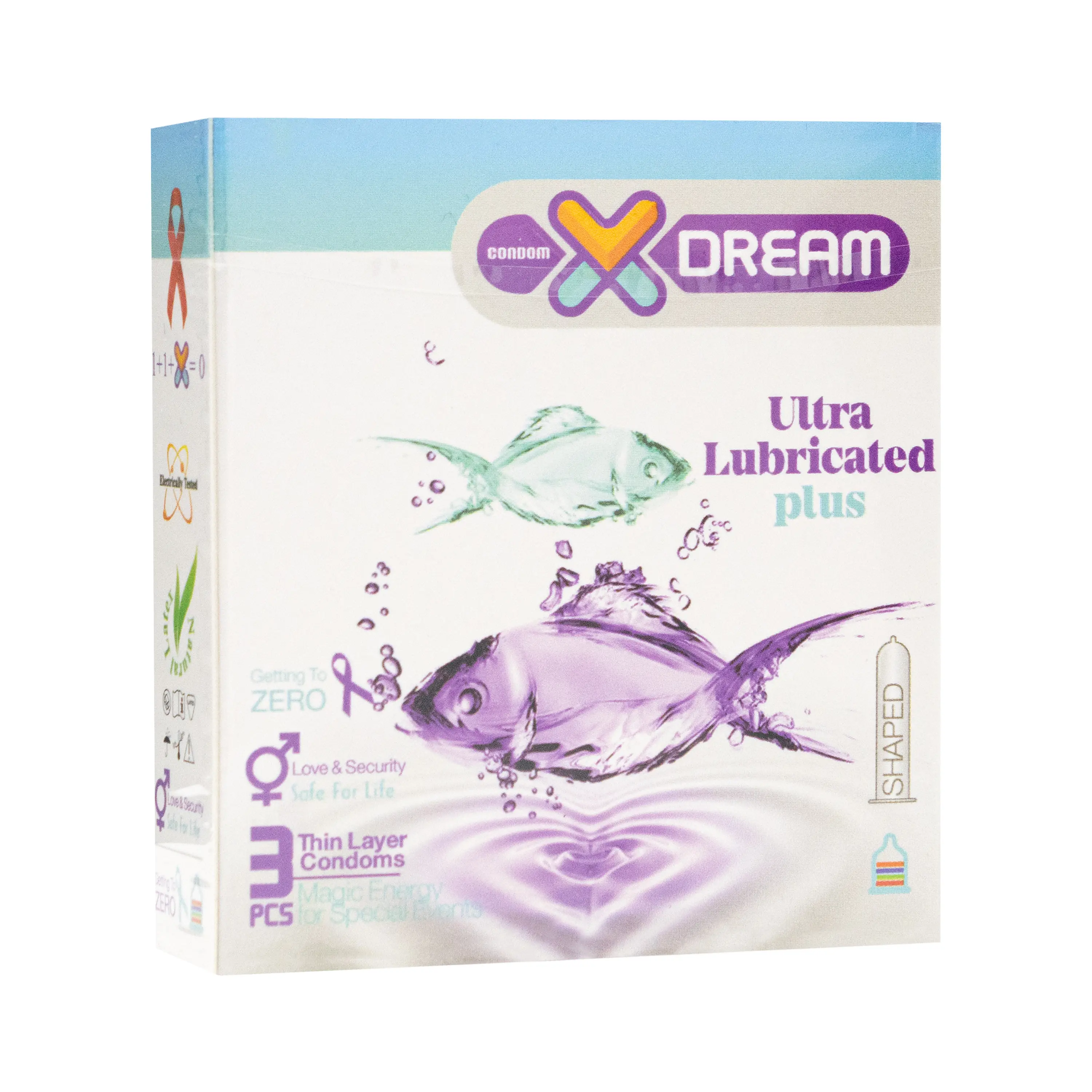 کاندوم ultra lubricated plus بسیار روان 3 عددی ایکس دریم