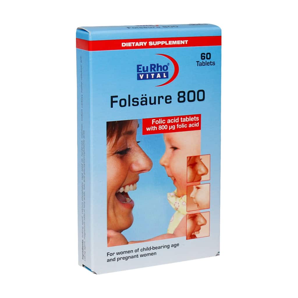 فولیک اسید 800 یوروویتال قرص 60 عددی